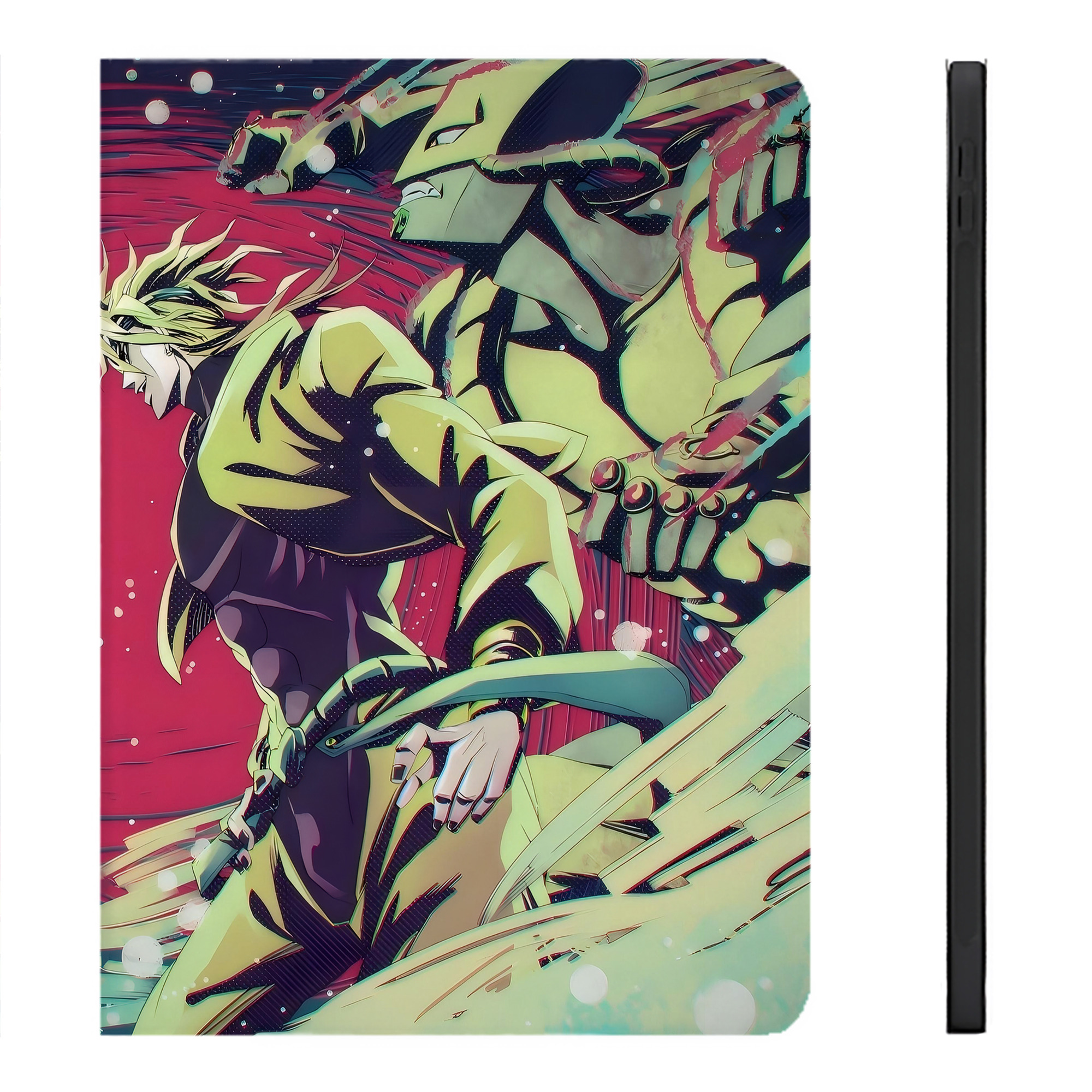 （画像用） ジョジョの奇妙な冒険 JoJo's Bizarre Adventure IPadケース ペンホルダー付き ブックスタイルデザイン